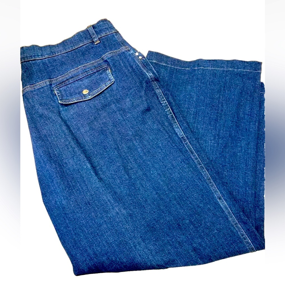 Jones New York Signature Womans Wide Leg Jeans Stretch 18W